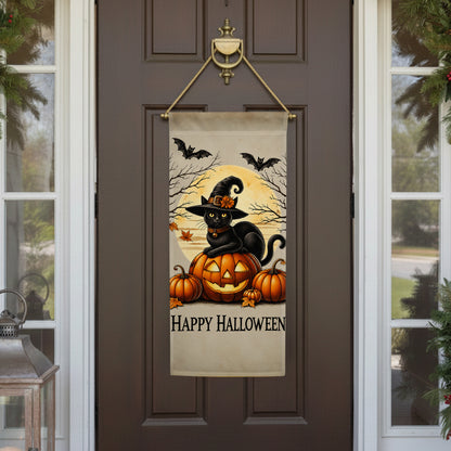 America Forever Happy Halloween Witch Cat Gaden Banner Flag
