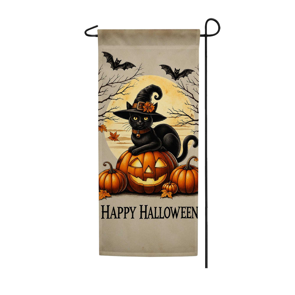 America Forever Happy Halloween Witch Cat Gaden Banner Flag