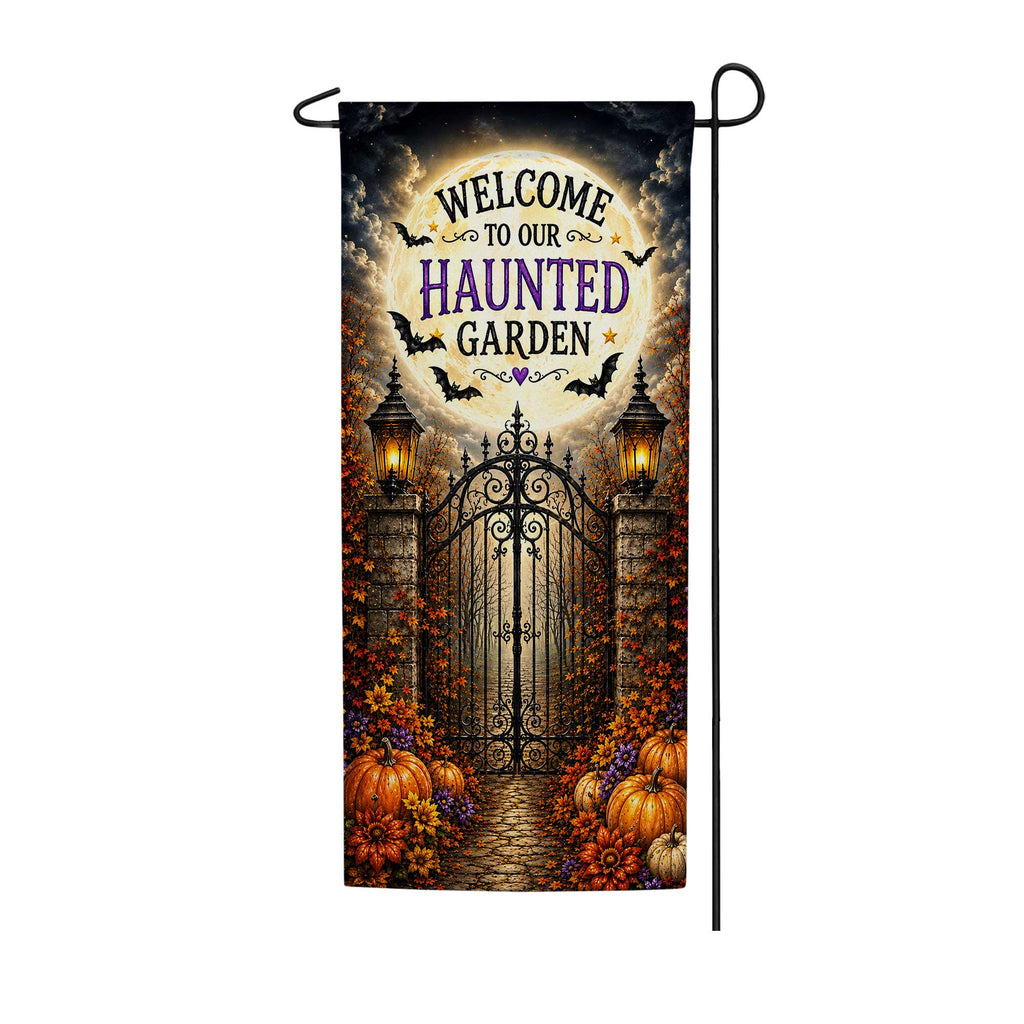 Haunted Garden Halloween Welcome Garden Banner Flag