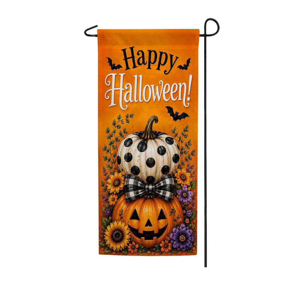 America Forever Happy Halloween Stacked Pumpkins Garden Banner Flag