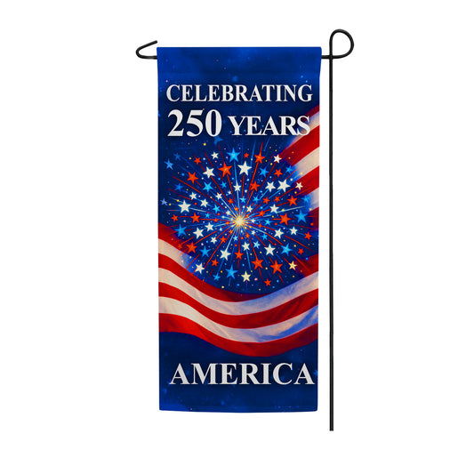 Celebrating 250 Years Double Sided Banner Garden Flag 12.5" x 28"