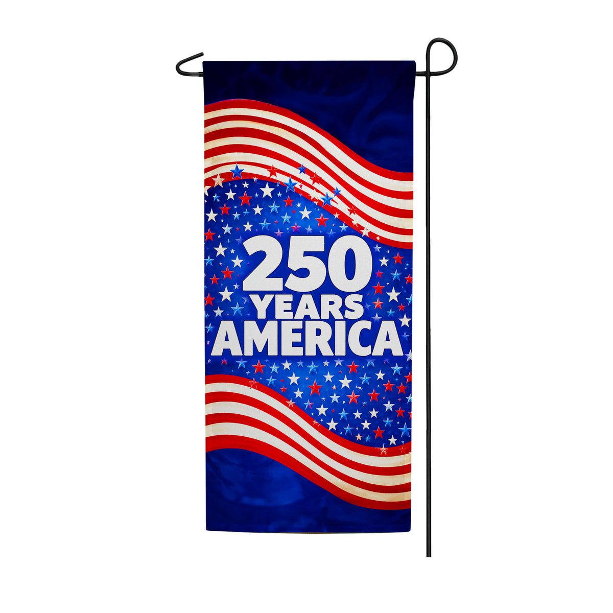 250 Years America Stars and Stripes Double Sided Banner Garden Flag 12.5" x 28"