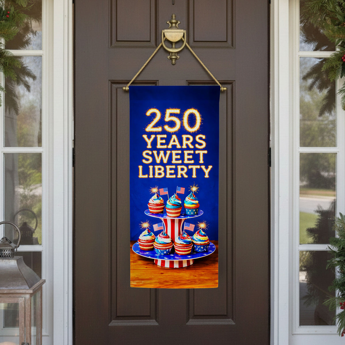 America Forever 250 Years Sweet Liberty Cupcakes Garden Banner Flag