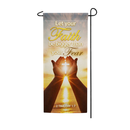 Faith Over Fear Inspirational Banner Garden Flag