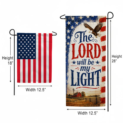 Patriotic Lord Will Be My Light Garden Banner Flag
