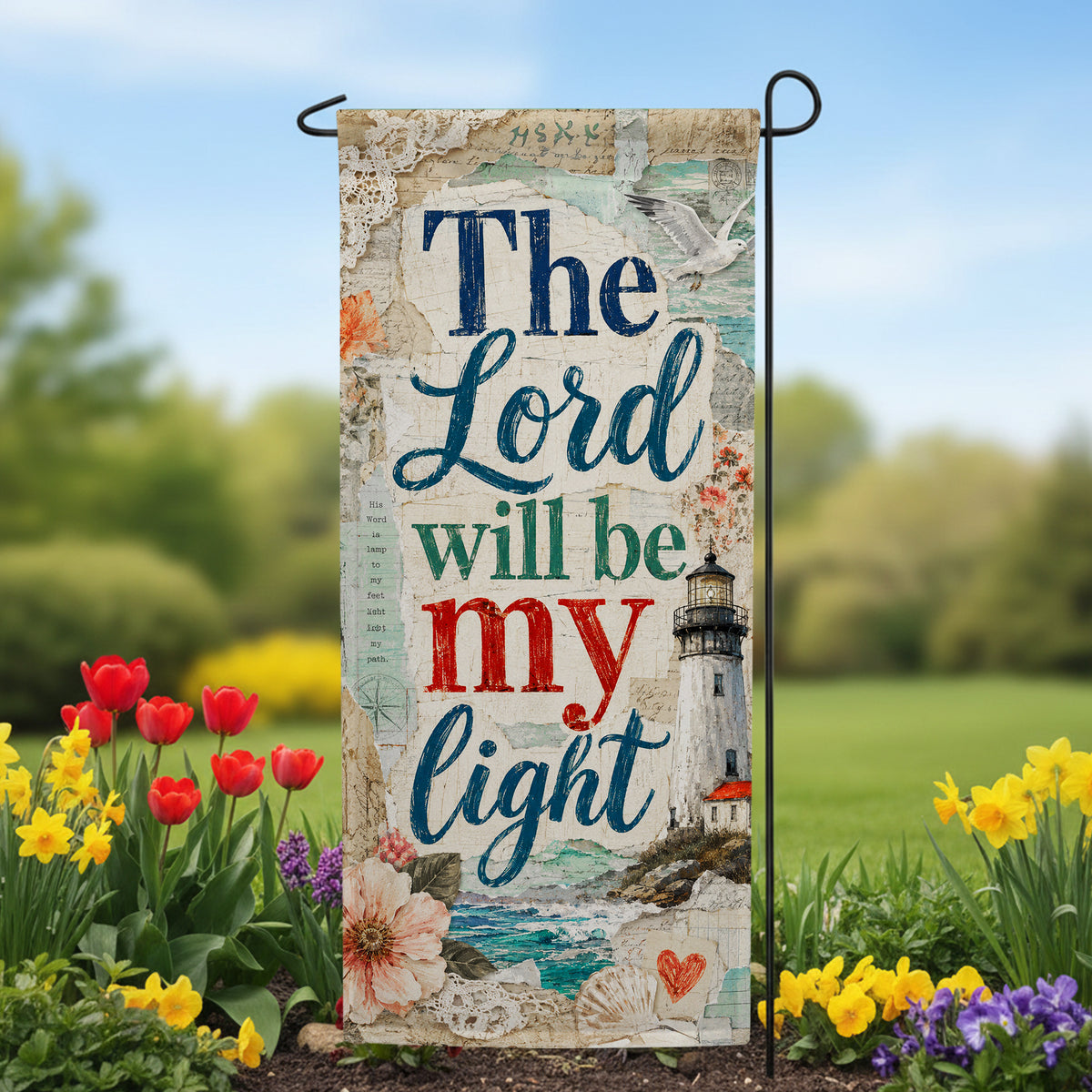 The Lord Will Be My Light Banner Garden Flag