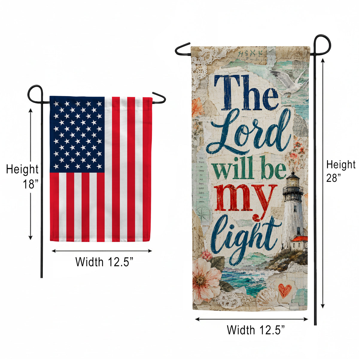 The Lord Will Be My Light Banner Garden Flag