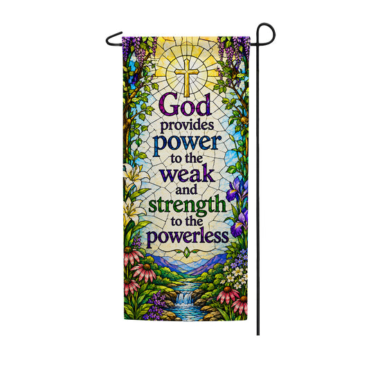 Stained Glass Cross Inspirational Garden Banner Flag