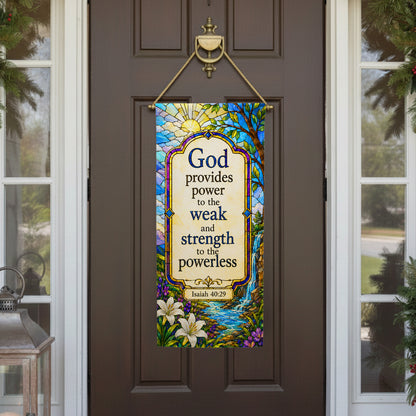 Isaiah 40:29 Stained Glass Religious Garden Banner Flag