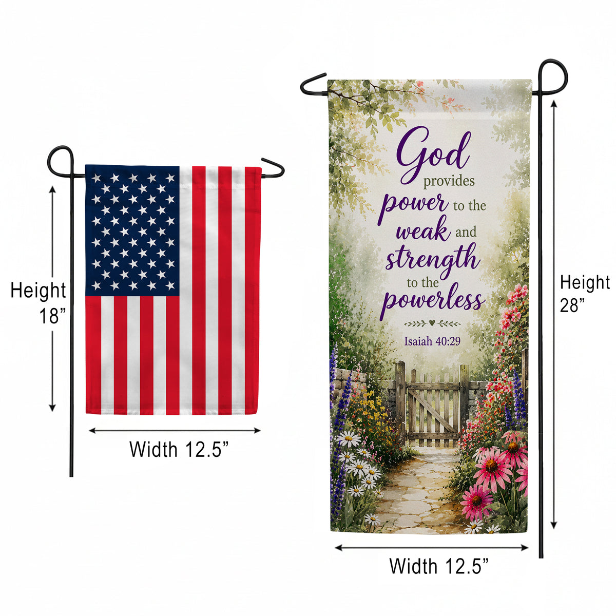 Isaiah 40:29 God Provides Power Garden Banner Flag