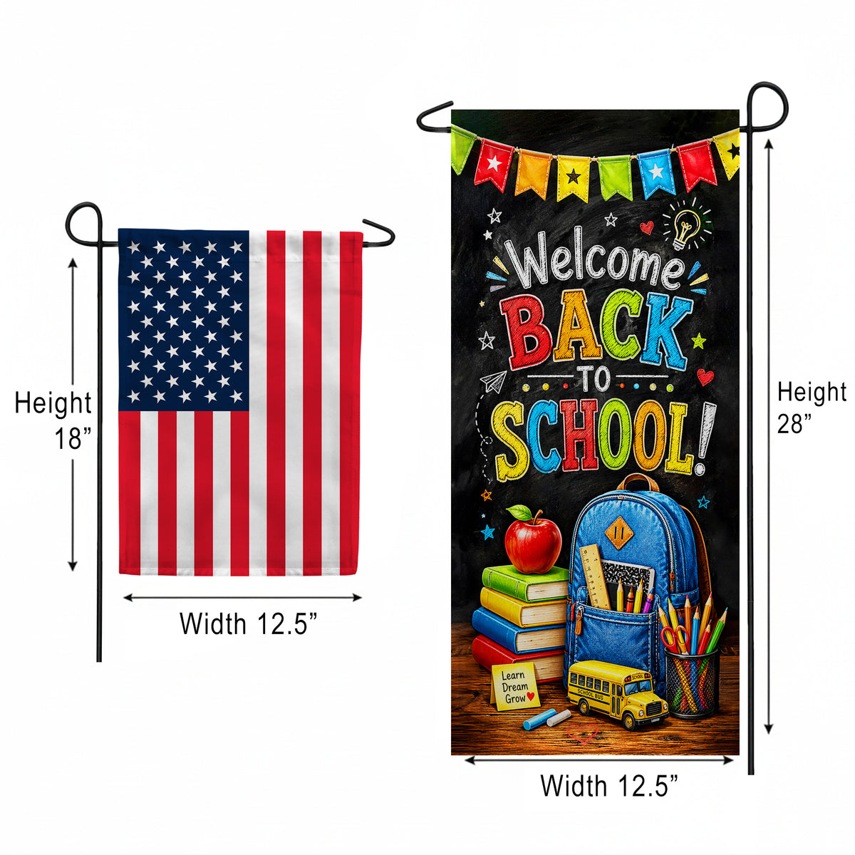 America Forever Welcome Back To School Garden Banner Flag