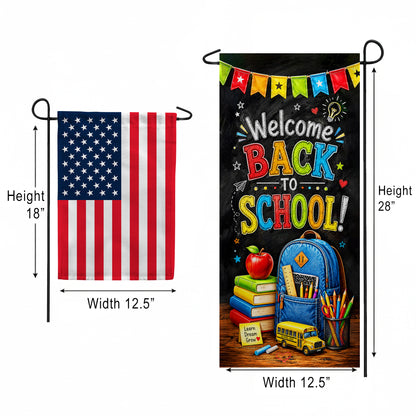 America Forever Welcome Back To School Garden Banner Flag