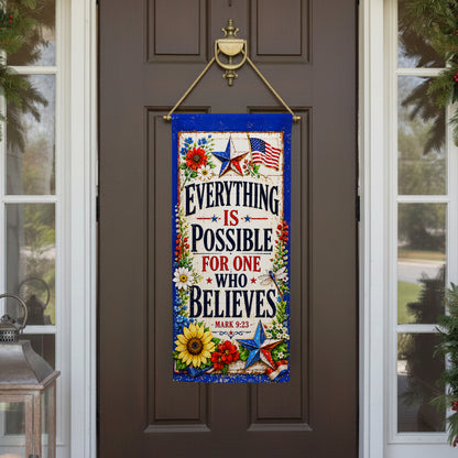 America Forever Everything Is Possible Patriotic Scripture Garden Banner Flag