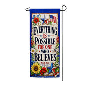 America Forever Everything Is Possible Patriotic Scripture Garden Banner Flag