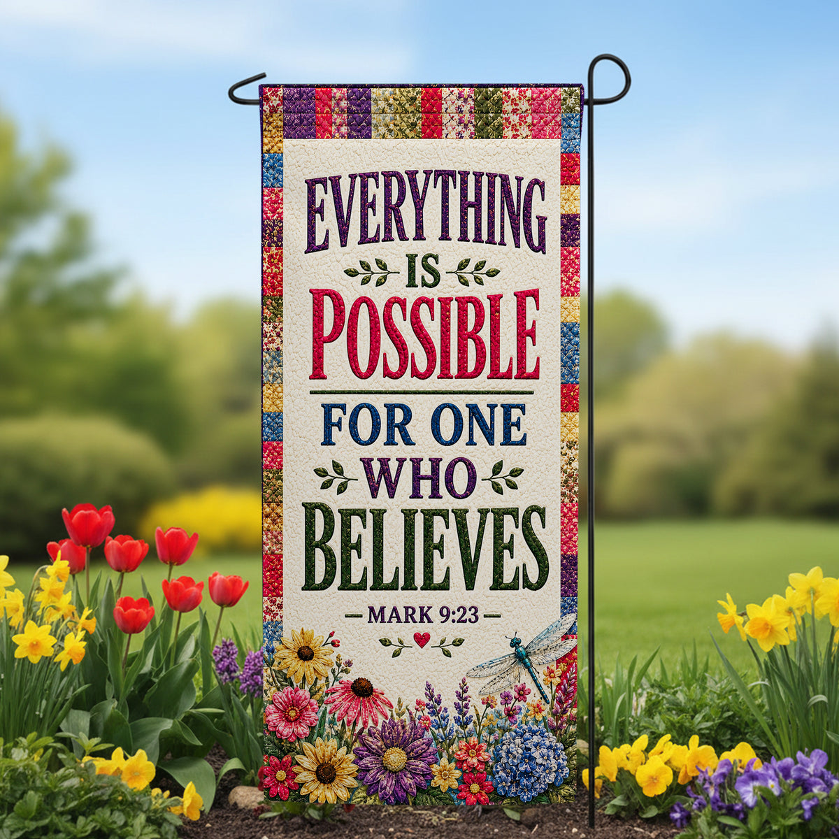 America Forever Everything Is Possible Mark 9:23 Garden Banner Flag