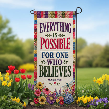America Forever Everything Is Possible Mark 9:23 Garden Banner Flag