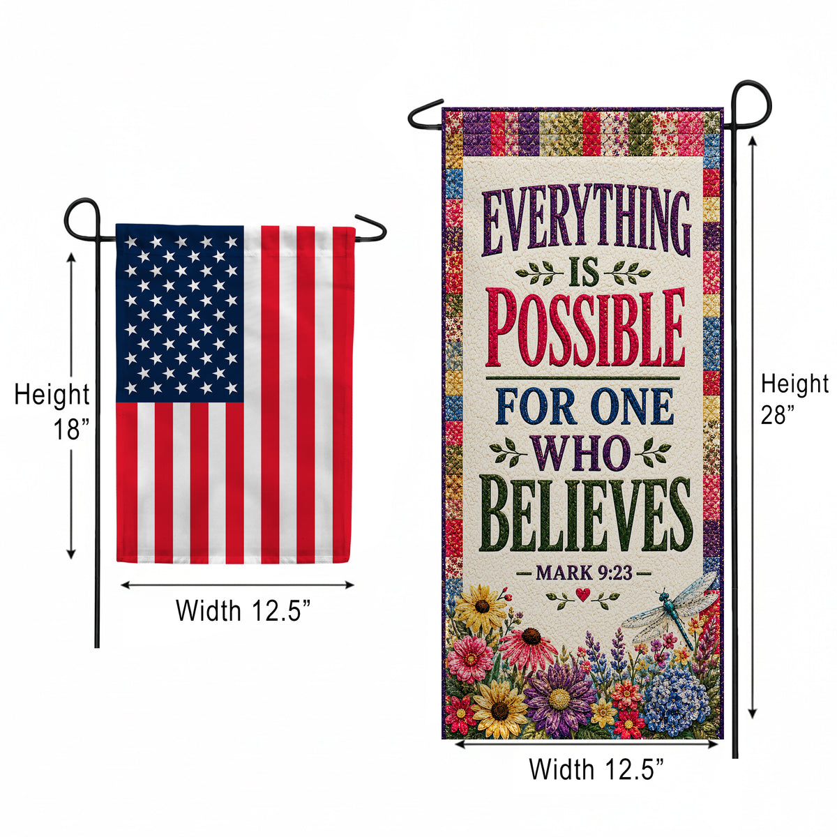America Forever Everything Is Possible Mark 9:23 Garden Banner Flag