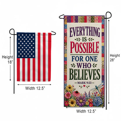America Forever Everything Is Possible Mark 9:23 Garden Banner Flag