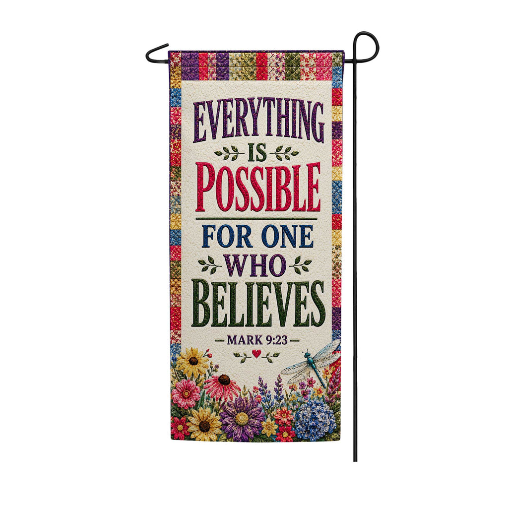 America Forever Everything Is Possible Mark 9:23 Garden Banner Flag
