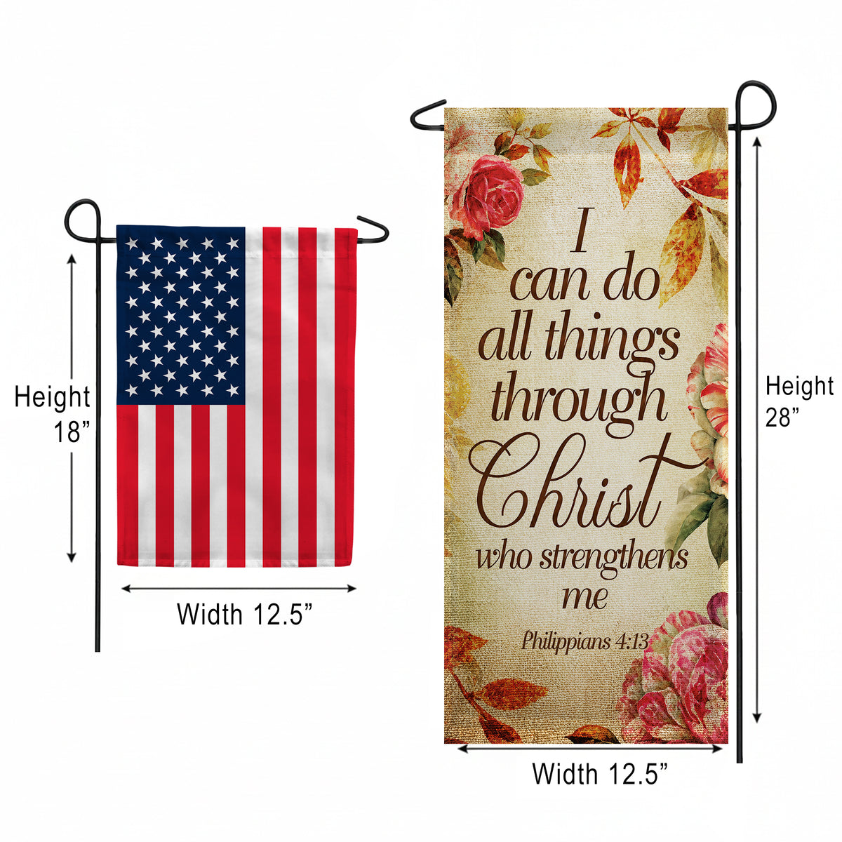 America Forever Christ Strengthens Me Garden Banner Flag