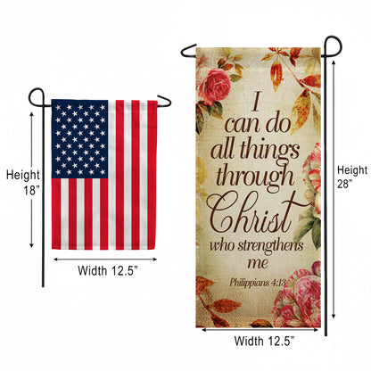 America Forever Christ Strengthens Me Garden Banner Flag