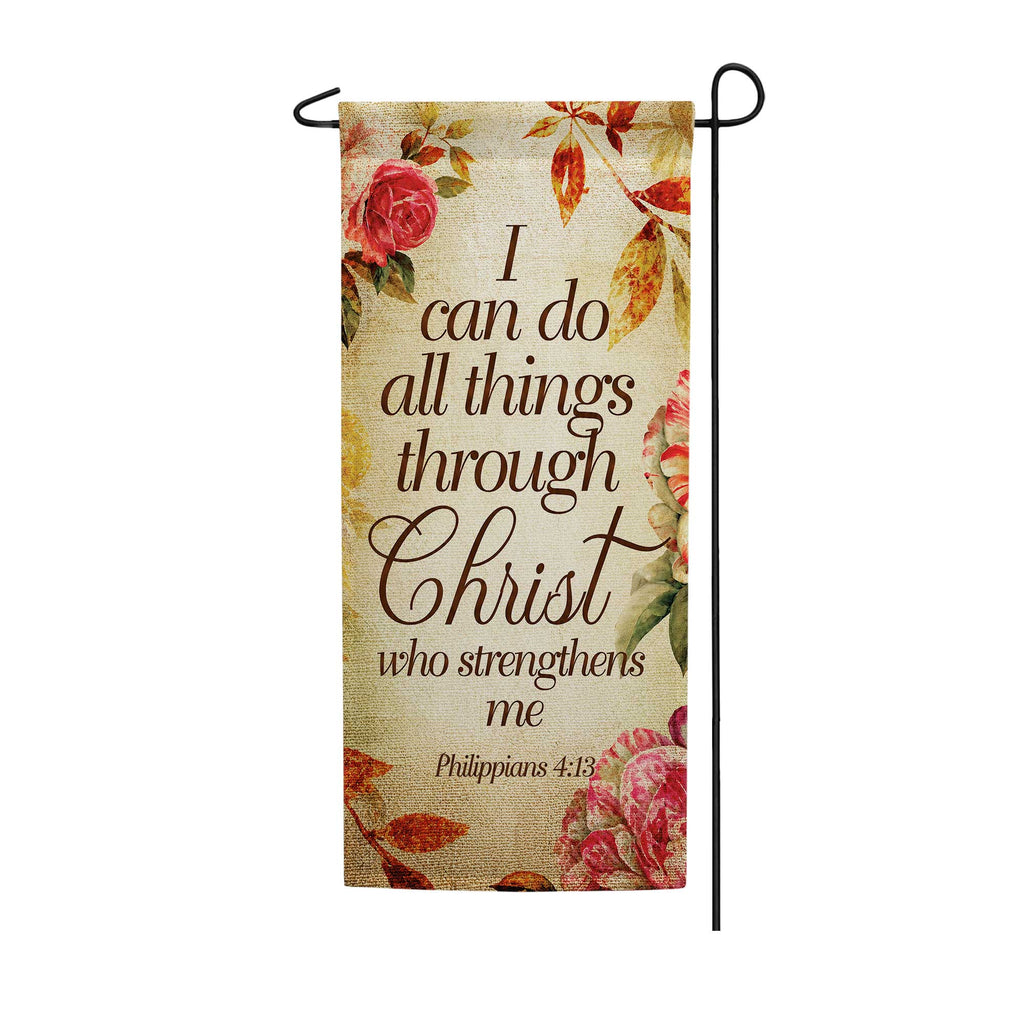 America Forever Christ Strengthens Me Garden Banner Flag