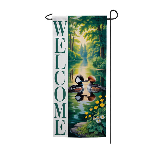 America Forever Welcome Merganser Ducks Garden Banner Flag