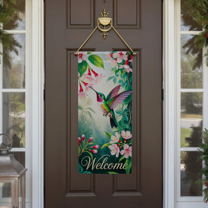 America Forever Welcome Hummingbird Fuchsia Garden Banner Flag