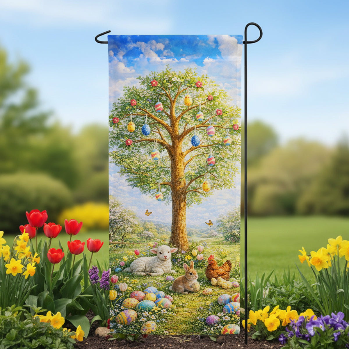America Forever Easter Egg Tree Garden Banner Flag