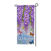 America Forever Purple Wisteria & Butterflies Welcome Garden Banner Flag