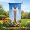 America Forever Easter Cross & Spring Flowers Garden Banner Flag