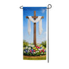 America Forever Easter Cross & Spring Flowers Garden Banner Flag