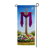 America Forever Holy Week Easter Cross Purple Garden Banner Flag