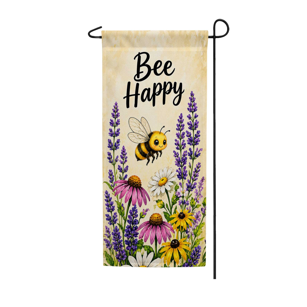 America Forever Bee Happy Floral Garden Banner Flag