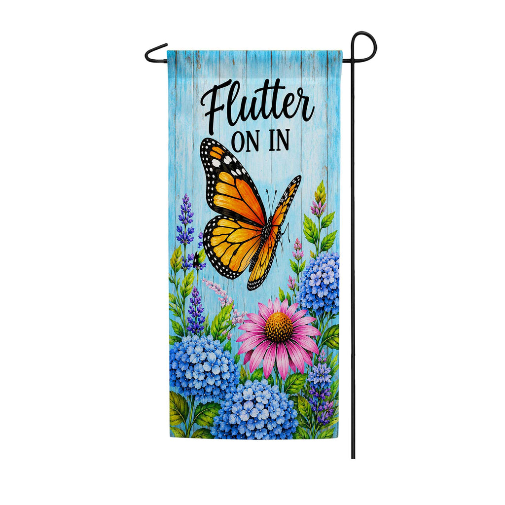 America Forever Flutter On In Butterfly Floral Garden Banner Flag