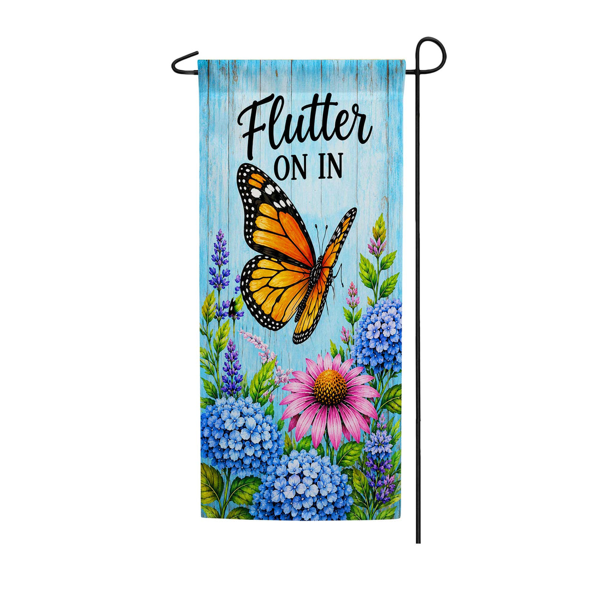 America Forever Flutter On In Butterfly Floral Garden Banner Flag