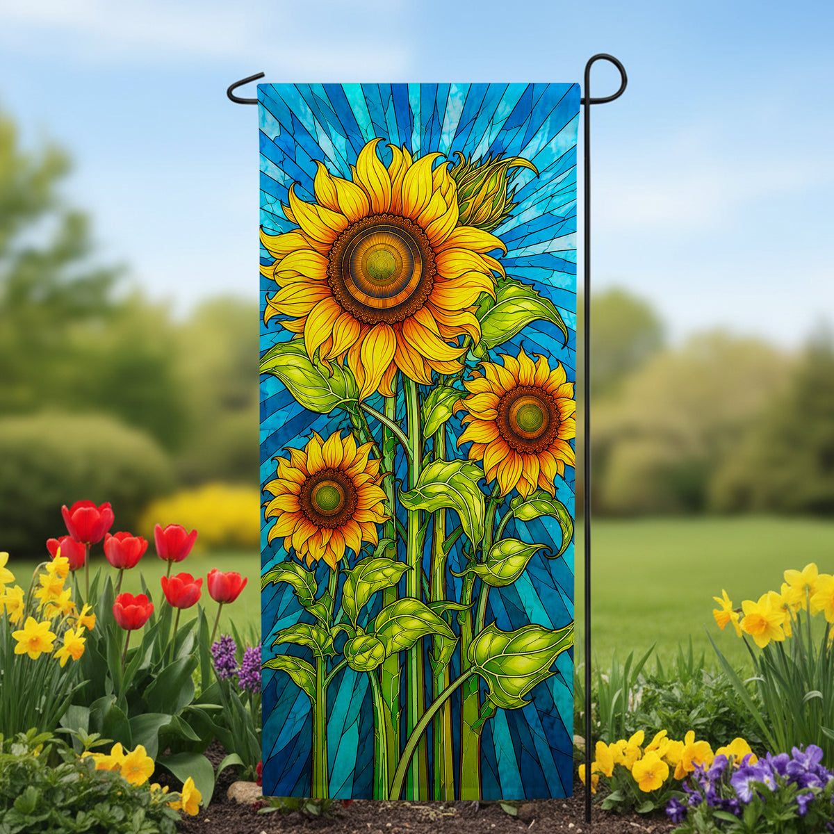 America Forever Sunflower Shine Garden Banner Flag
