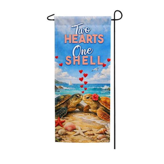 America Forever Two Hearts One Shell Sea Turtles Garden Banner Flag