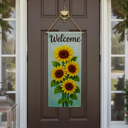 America Forever Welcome Sunflower Blooms Garden Banner Flag