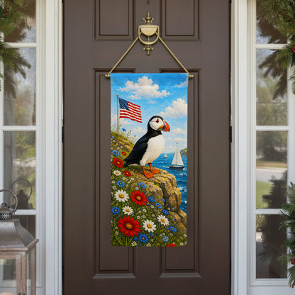 America Forever Patriotic Puffin Coastal Garden Banner Flag