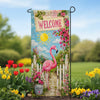 America Forever Welcome Flamingo Summer Vibes Garden Banner Flag