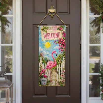 America Forever Welcome Flamingo Summer Vibes Garden Banner Flag