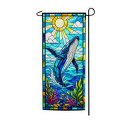 America Forever Stained Glass Humpback Whale Garden Banner Flag