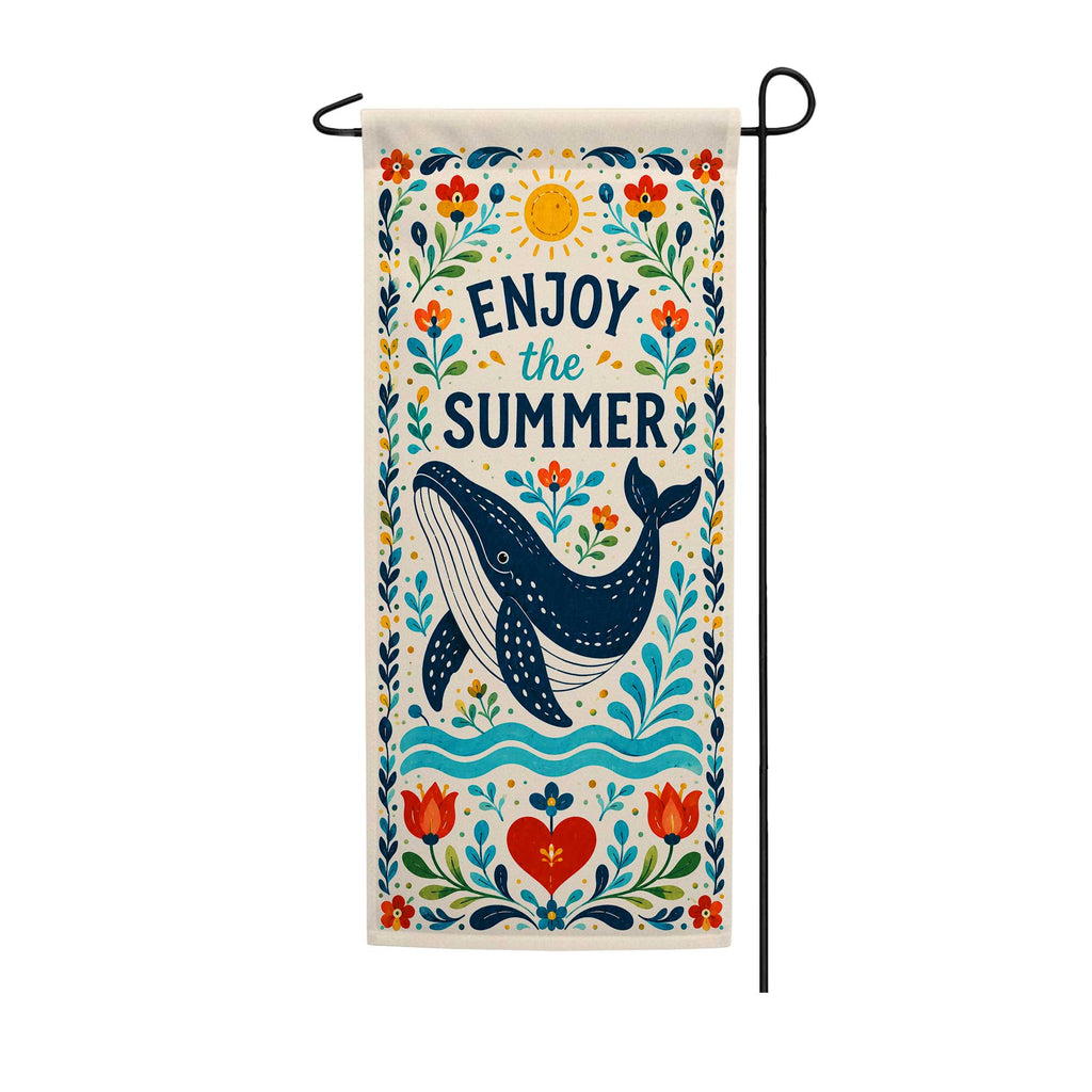 America Forever Summer Whale Folk Art Garden Banner Flag