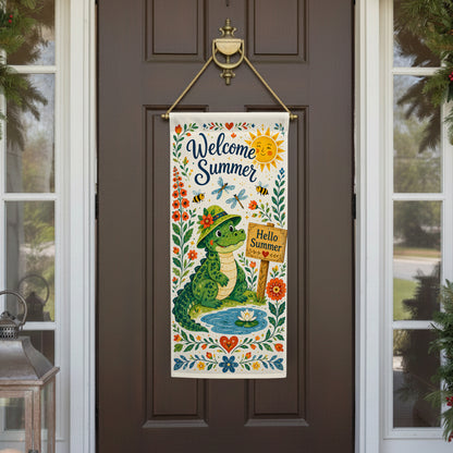 America Forever Welcome Summer Alligator Garden Banner Flag