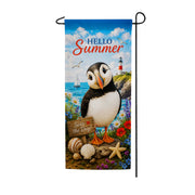America Forever Hello Summer Puffin Coastal Garden Banner Flag