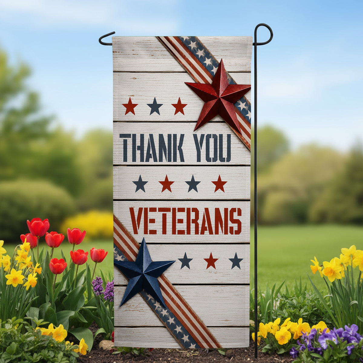 America Forever Thank You Veterans Garden Banner Flag