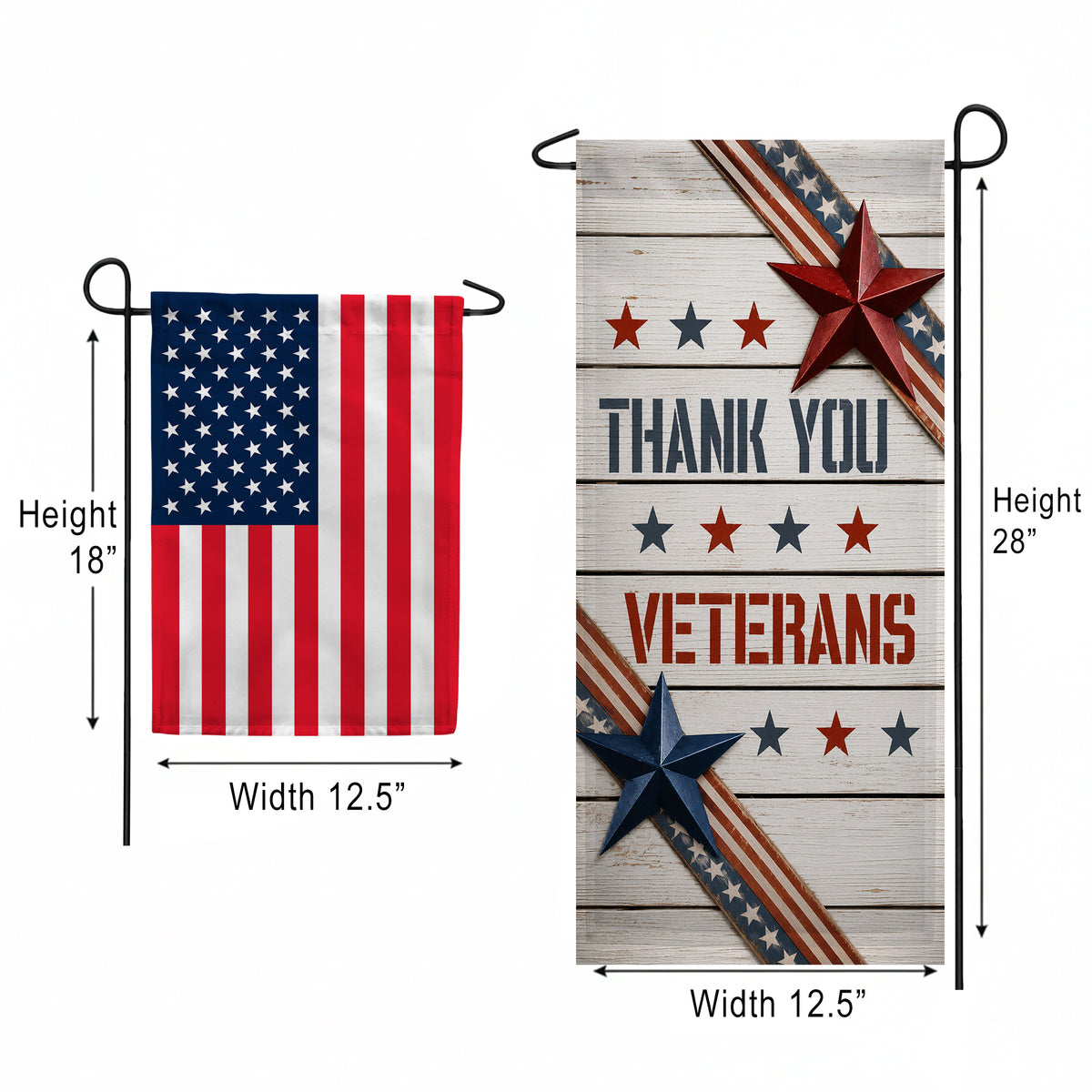 America Forever Thank You Veterans Garden Banner Flag