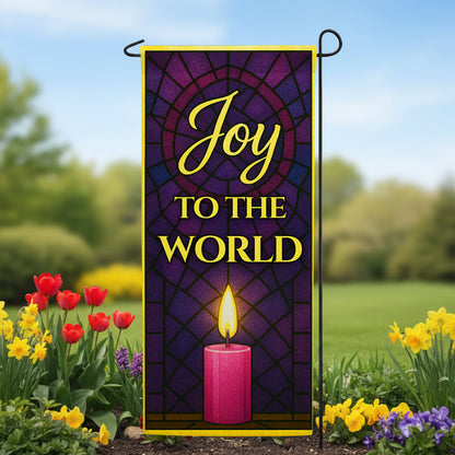 America Forever Joy to the World Stained Glass Garden Banner Flag