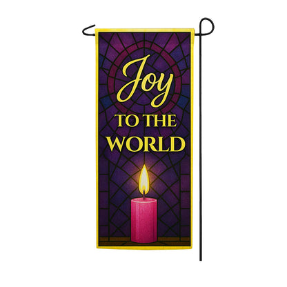 America Forever Joy to the World Stained Glass Garden Banner Flag